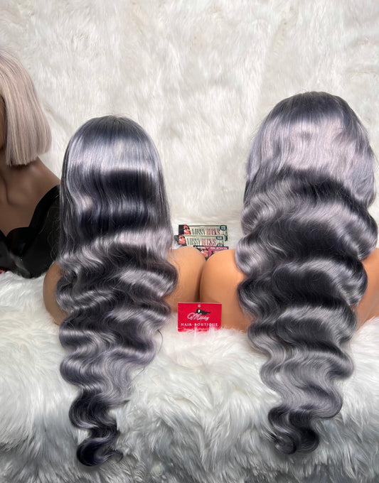 Smoke Grey Transparent Full Front Lace UNIT 180 Density