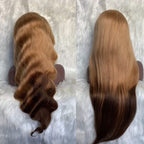 Chocolate Brown Straight &  Body Wave Lace Front Unit