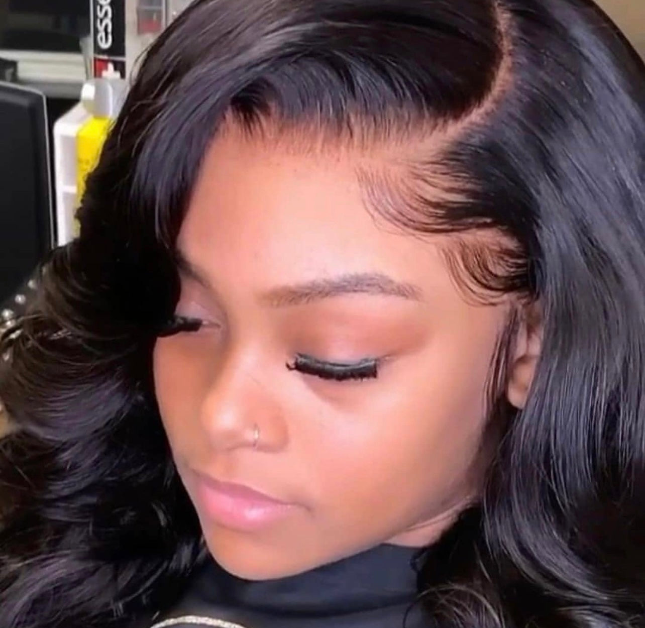 Body Wave custom hairline & bleached knots full front lace UNIT