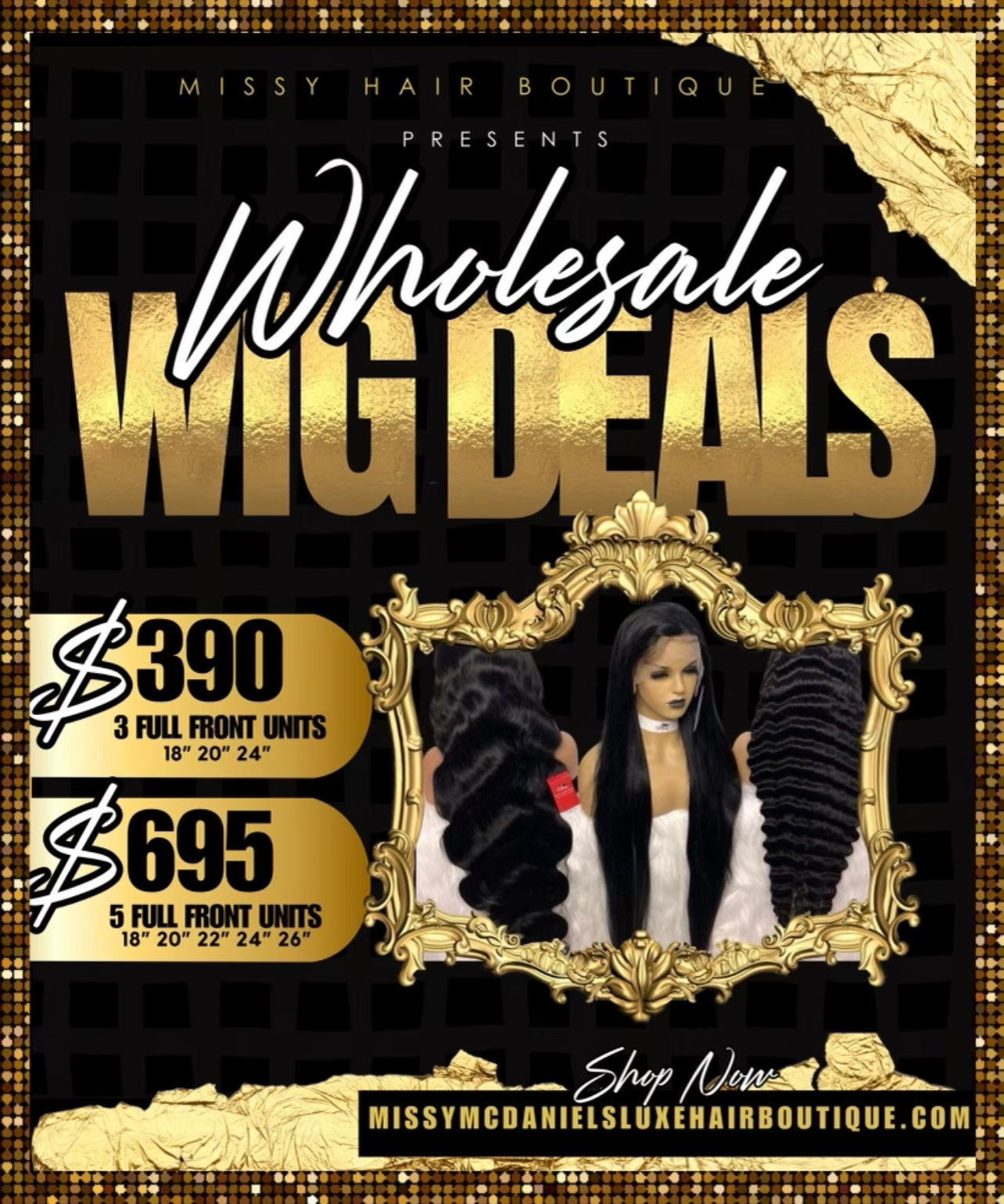 13x4 GINGER Deep Wave  Full Lace Front