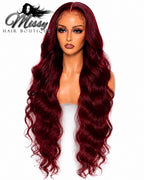 HD 5X5 Custom Hairline Bleached Knots 250 Density 99J Glueless Drawstring