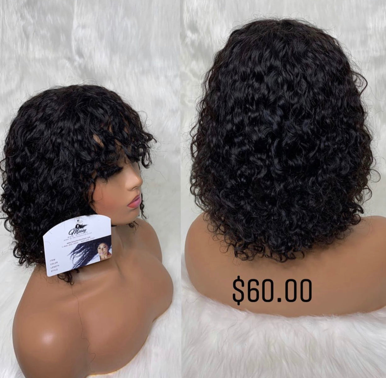 CURLY BANG BOB GLUELESS