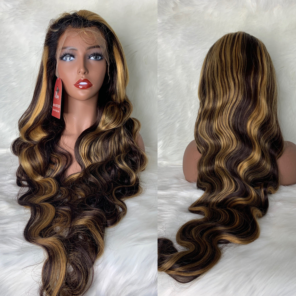 HD 5X5 Custom Hairline Bleached Knots 250 Density 99J Glueless Drawstring