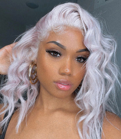 Pearl White Blunt  BOB Transparent Lace Front