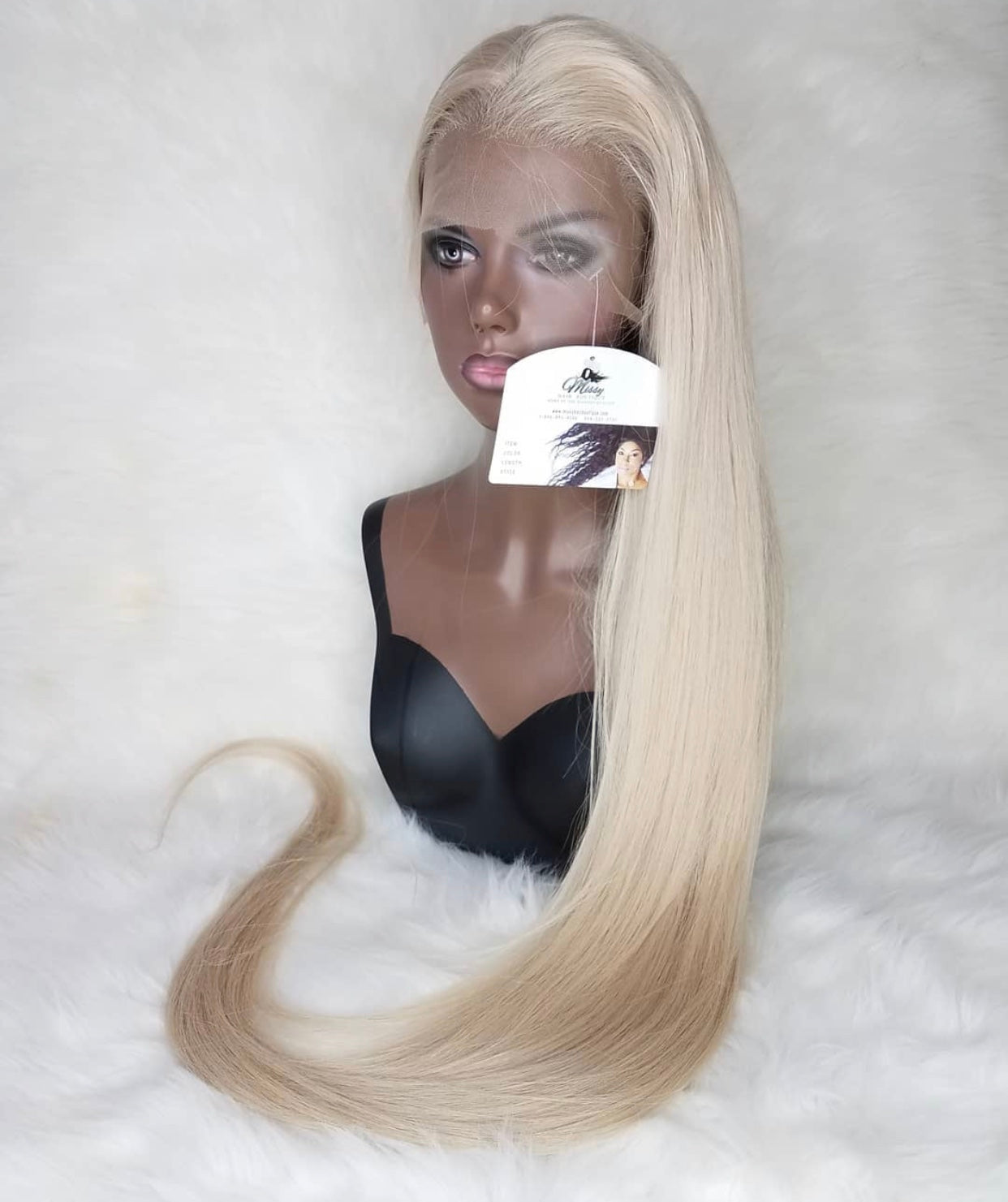 Pearl White Full  Lace FRONT Unit 200 Density
