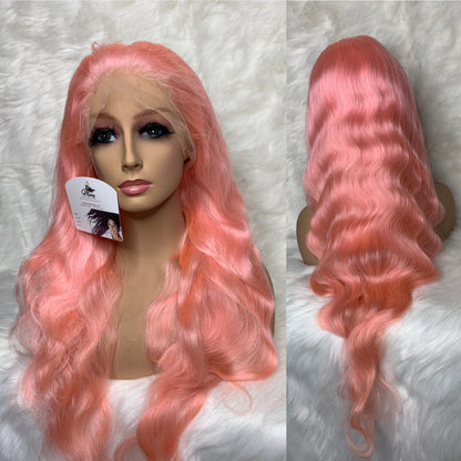 PINK Body wave Transparent Lace Front UNIT